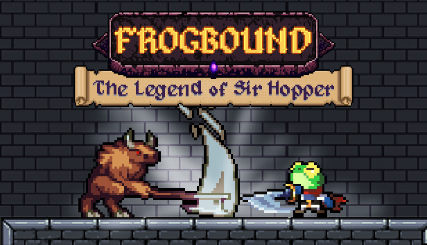 Frogbound key art: Sir Hopper faces the Minotaur